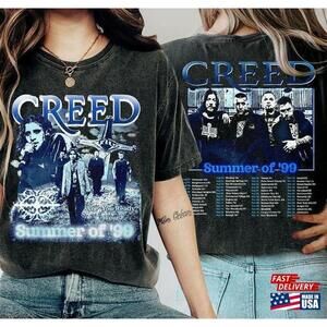 Creed Tour 2 Sided Shirt Summer Of 99 World Rock Country Unisex 2 Sided
